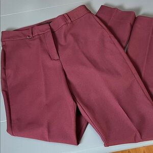 White House Black Market Women’s Burgundy Dress Pants Elle Slim